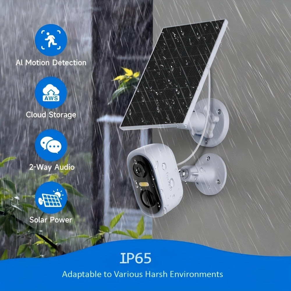 Cámara de Seguridad Inalámbrica Solar Arenti para Exteriores, Cámara de Seguridad para Hogar y Jardín, Cámara CCTV, Alimentación por Batería Solar Sin Cables, Cámara de Vigilancia con Batería, Nube/SD, Detección de Movimiento con IA, Foco, IP65, Visión No