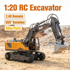 Vehículo de construcción con control remoto amarillo de 13 canales, excavadora, camión volquete, bulldozer, regalo perfecto para cumpleaños, Halloween y Navidad de niños
