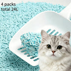 Arenero para gatos de tofu 6L - Sin polvo, fácil de formar bolas, control de olores - y seguro para gatitos - Paquete de 4 bolsas