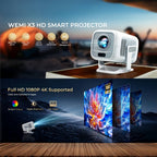 Proyector inteligente portátil compatible con 4K con Wifi6 y BT5.4, nativo 1080P, 690ANSI, Android 11, enfoque automático y corrección automática de trapezoidal, proyector de cine en casa para películas, juegos, uso educativo, presentación multimedia, Pro