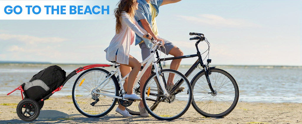 Remolque de carga para bicicleta, remolque 2 en 1 para bicicleta, carrito de compras, carretilla, marco de acero de aleación, ligero y plegable con neumáticos de aire de 30 cm, capacidad de carga de 20 kg