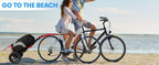Remolque de carga para bicicleta, remolque 2 en 1 para bicicleta, carrito de compras, carretilla, marco de acero de aleación, ligero y plegable con neumáticos de aire de 30 cm, capacidad de carga de 20 kg