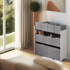 Gabinete de almacenamiento con cajones, 1 pieza, estante práctico, artículos de almacenamiento, se puede usar como estantería, estante de almacenamiento, estante de tres niveles con múltiples cajones, caja de almacenamiento de tela no tejida, para dormito
