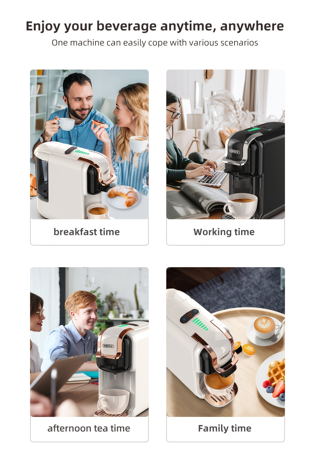 Cafeteras de cápsulas | Cafetera HiBREW 5 en 1 para cápsulas múltiples, café caliente/frío, DG Cappuccino Nes, para cápsulas pequeñas ESE Pod y