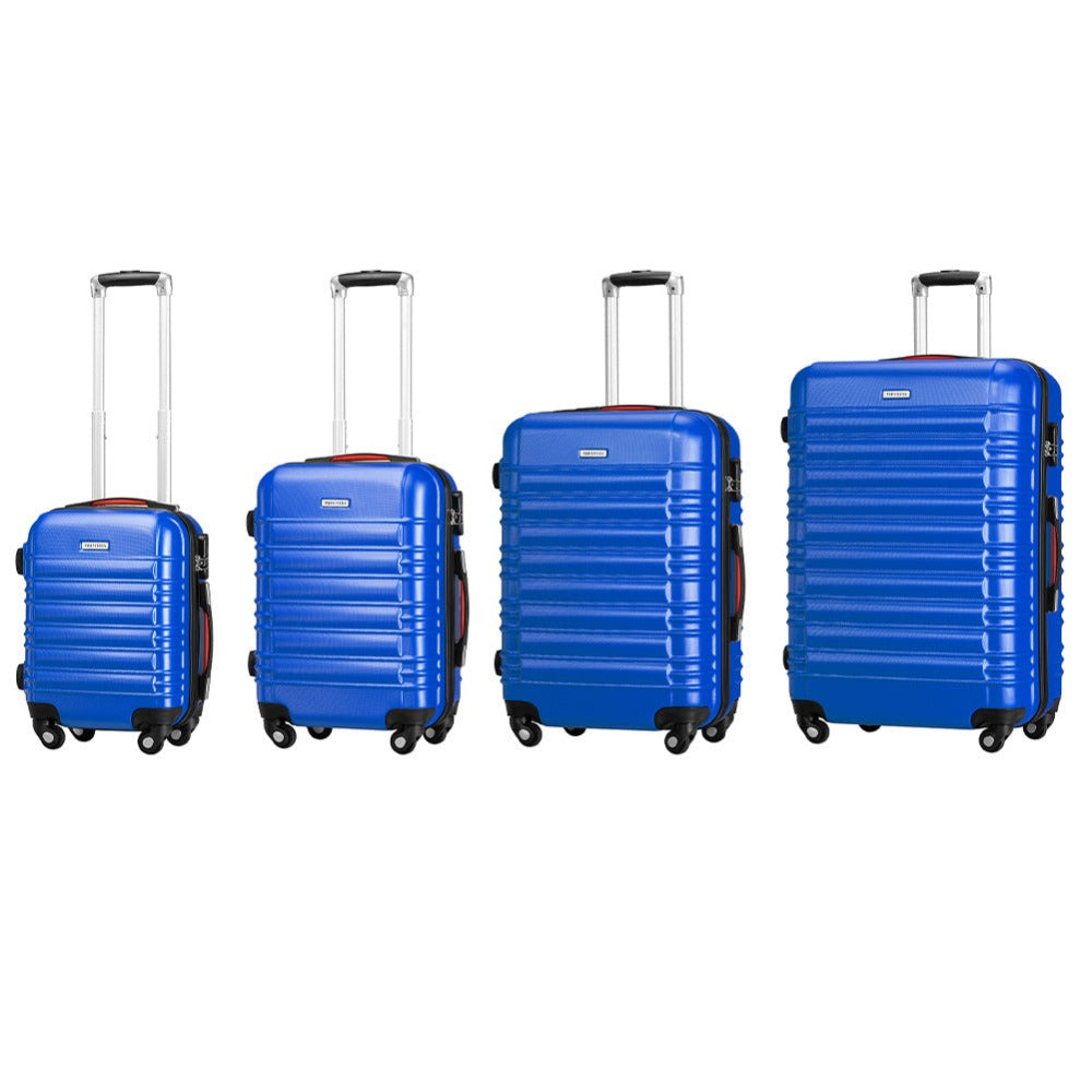 Conjunto PROVITERA de 4 Maletas Rígidas de ABS, Maleta Rígida S-M-L-XL con Asa Telescópica de Gel y 4 Ruedas de Rodadura Fácil, Trolley Ligero y Resistente al Viaje, Equipaje de Mano con Cerradura de Código, Mangos de Gel Ergonómicos, Ruedas Giratorias de