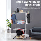 Torre secadora de ropa plegable, torre de metal resistente para lavandería con ruedas, 3 niveles de metal con 6 alas plegables y 2 paneles giratorios, diseño que ahorra espacio, construcción robusta, apta para uso en exteriores e interiores, tendederos