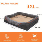 Cama para perros | Cama para perros de espuma viscoelástica L/XL/XXL/XXXL, sofá ortopédico y para mascotas, cojín con respaldo lavable con