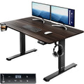 CASARIA® Escritorio Regulable en Altura con Pantalla LCD 73-118cm Marco de Acero Mesa Gaming Oficina Función Memoria