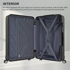 Kono ABS+PC Maleta Extra Grande de 32 Pulgadas, Diseño Horizontal Esculpidor, Equipaje Rígido con Ruedas y Mango Telescópico