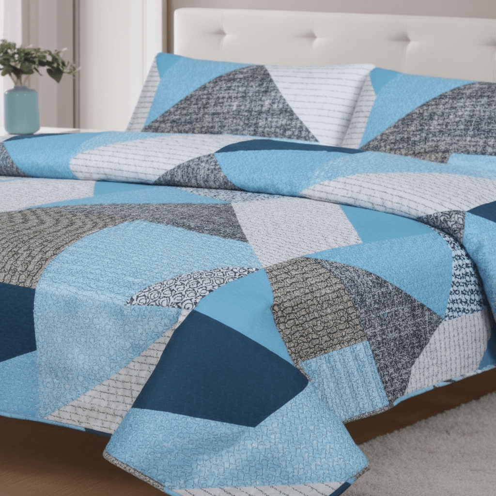 Edredón Ligero Estampado de Verano, Colcha Pinsonic de Microfibra Reversible Bouti, Cubrecama Moderno con Patrón en Relieve Transpirable para Todas las Estaciones, Decoración de Dormitorio para Primavera y Verano (Sin Fundas de Almohada) para Todas las Ta
