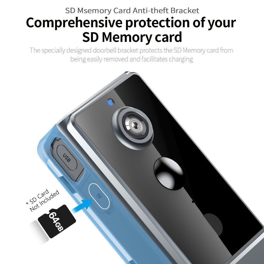 Timbre sin varillas, timbre de video inteligente, cámara de timbre inalámbrica con detección de personas PIR, timbre de seguridad WiFi con cámara, audio bidireccional, cambio de voz, foto y grabación, visión nocturna, timbre de video con 60 tonos, 5 nivel