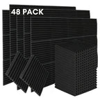 24/48/72 piezas Paneles Acústicos, 30x30x2.5 cm, Espuma 3D para Aislamiento Acústico, Paneles de Espuma Autoadhesivos para Absorción de Sonido, Reducción de Eco en Hogar, Oficina, Estudio de Podcast, Espuma para Aislamiento Acústico