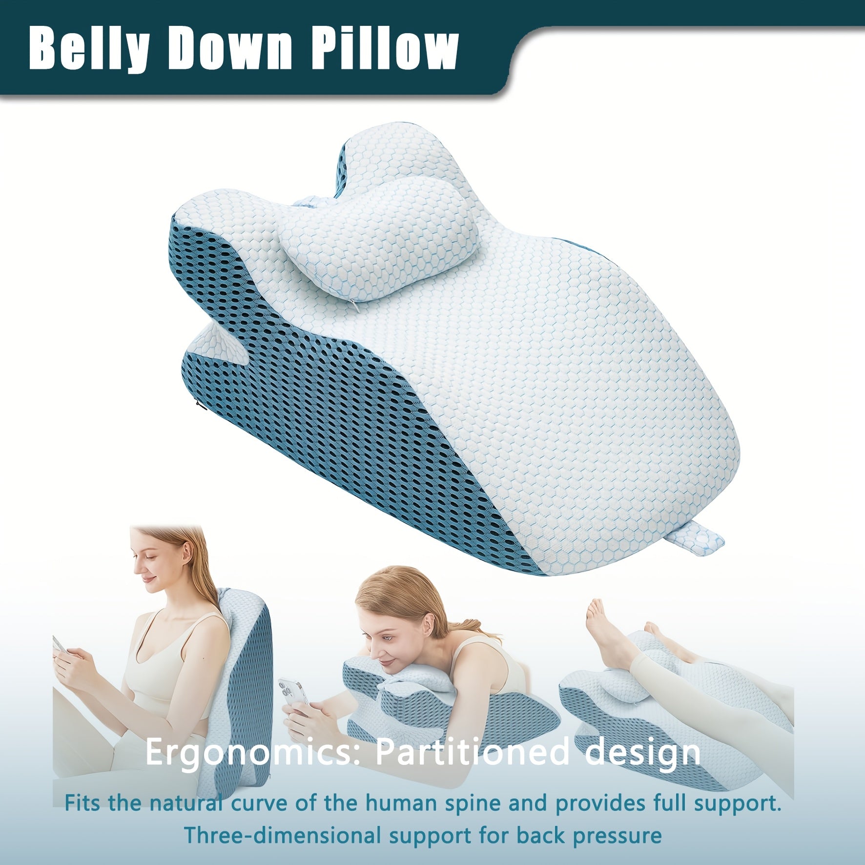 Almohada de cama | Almohada de espuma viscoelástica diseñada ergonomicamente para el cuerpo humano, destinada a aliviar el dolor de cuello y