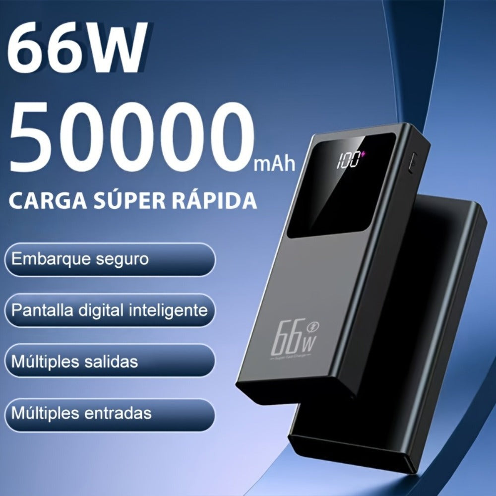 Batería Externa Portátil de Gran Capacidad de 50000mAh, Cargador USB Rápido para Reserva de Energía de Emergencia al Aire Libre, Luz para Camping al Aire Libre, Carga Rápida Bidireccional, Adecuada para Teléfonos, Android y Dispositivos Digitales, Regalo
