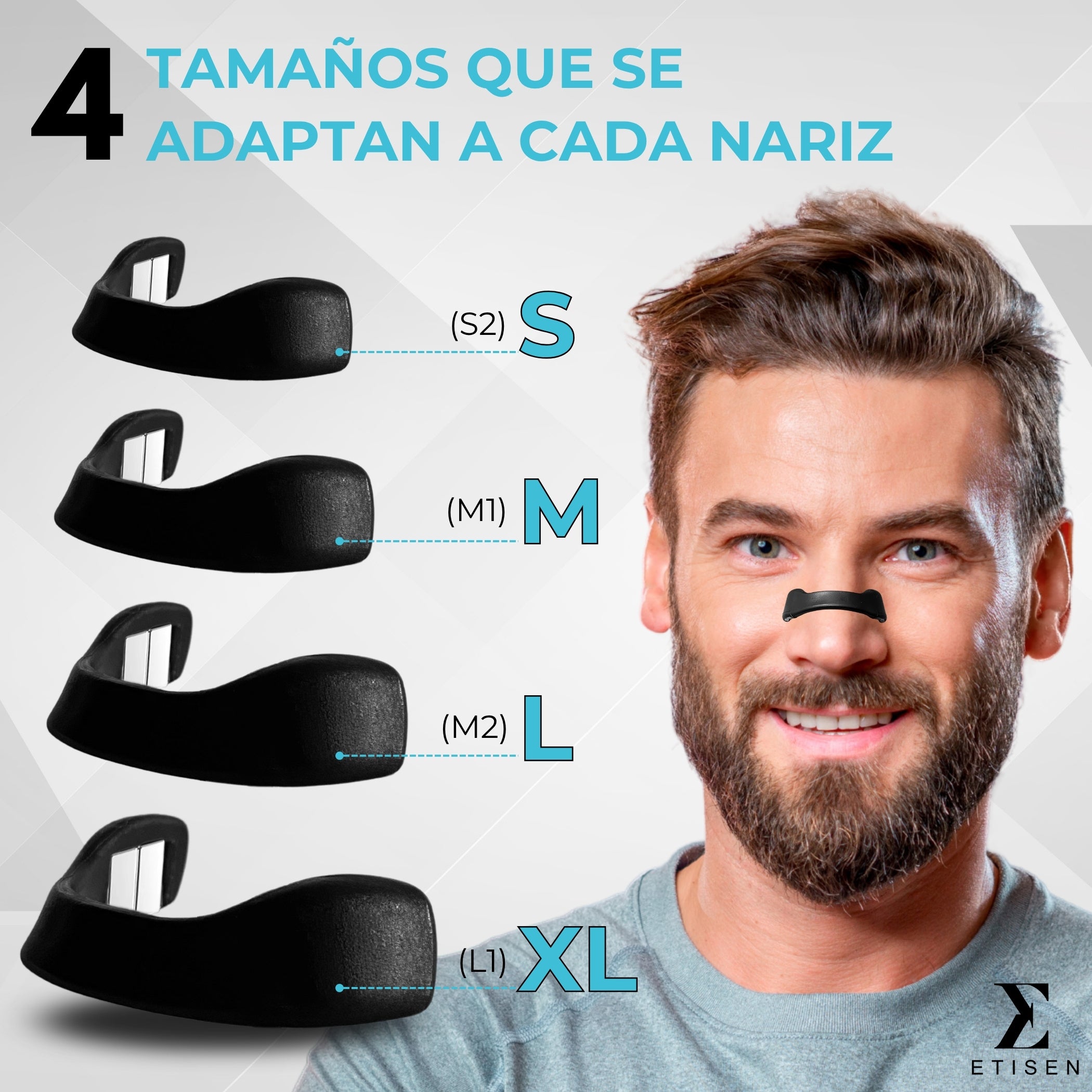 ETISEN, Tiras nasales magneticas, +60 parches, Ayudan a respirar mejor por la nariz, Tiras nasales antironquidos, Dilatador nasal magnetico, Guía de uso, Tiras nasales deportivas, Hipoalergénicos