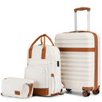 3 piezas de Conjunto de Maleta Trolley Equipaje de Mano Maleta de Viaje Maleta de Viaje de Caja Dura ABS + PC con 4 Ruedas Candado TSA Conjunto de Maleta Incluye 1 Mochila de Viaje y 1 Bolsa de Aseo Regreso a la Escuela Regalo de Vacaciones