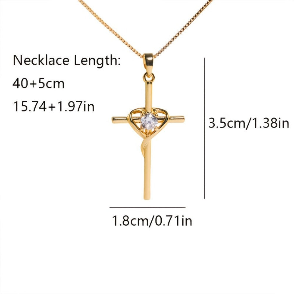 Esta elegante collar de cruz cuenta con plata de 925 y circonita dorada, lo que la hace ideal para el uso diario. Es un maravilloso regalo para mujeres en ocasiones como el Día de San Valentín, Navidad o aniversarios, y viene bellamente empaquetado en una