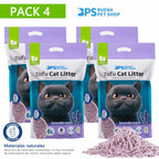 PACK 4 Arena para Gatos AGROMERANTE Arena de Tofu BPS para Gatos sin Polvo Fácil de Aglomerar Controla los Olores se Lanza en el Inodoro 4Pcs aglomera 6L