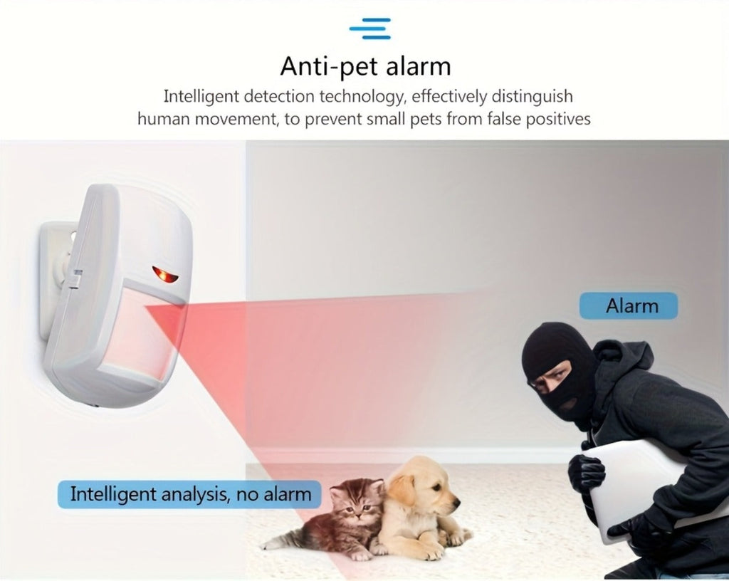 Sistema de alarma PGST para seguridad del hogar, kit de alarma DIY WiFi+GSM 2G con alerta por aplicación de teléfono, sensor de puerta/ventana, control remoto, compatible con Alexa y Google para casa, apartamento