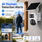 Cámara de Seguridad Exterior XIAOVV: Ofrece Versiones WiFi 2.4G o 4G LTE; Cámara PTZ con Zoom de 10x | Carga Solar | Rotación Horizontal de 355° y Rotación Vertical de 90° | Detección de Movimiento con IA, Área de Detección, Audio Bidireccional, Almacenam