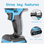 Llave de impacto eléctrica sin escobillas de alto torque, llave inalámbrica con batería de litio, kit eléctrico multifuncional opcional, agarre ergonómico, herramienta profesional portátil, adecuada para reparación de automóviles y juego de herramientas p