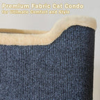 Nido Felino de Dos Niveles, Cueva Interior para Gatos, Túnel para Gatos con Alfombra Rascadora y Cubo Escondido, Adorable Condominio Contemporáneo para Gatos, Muebles Adecuados para Varios Gatitos, Diseño Expandible