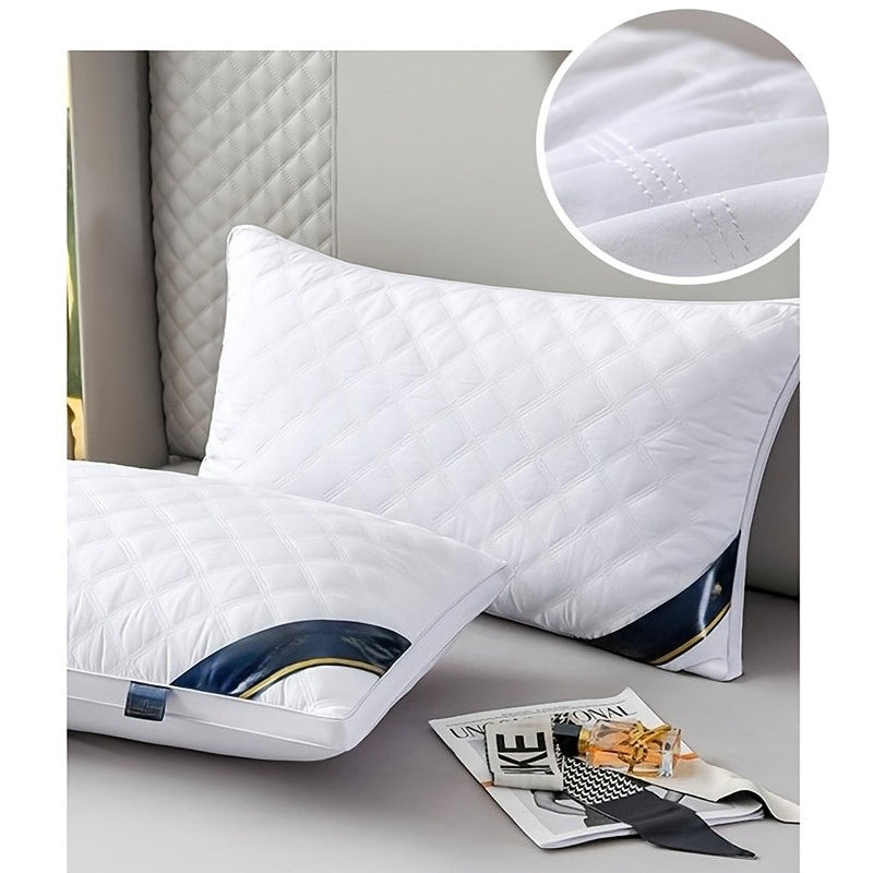 Juego de 2 almohadas de cama de calidad hotelera – Almohadas de apoyo suaves y respetuosas con la piel con alta resiliencia, comodidad transpirable para quienes duermen de lado, boca arriba y boca abajo, almohadas de cama para toda estación, acogedor rega