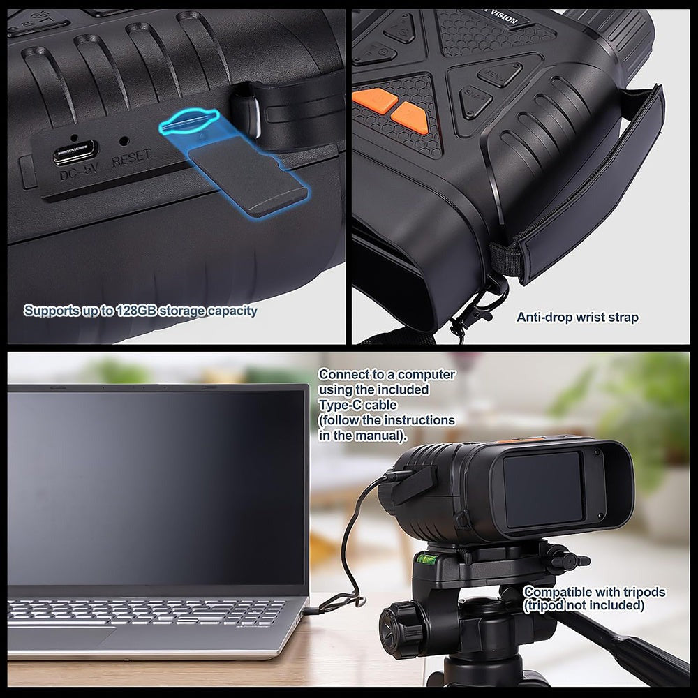 Gafas de visión nocturna para adultos, binoculares 1080P con cámara, gafas infrarrojas para cazador, dispositivos tecnológicos geniales para acampada/náutica, regalo de electrónica digital, regalos de caza para hombre/papá/esposo