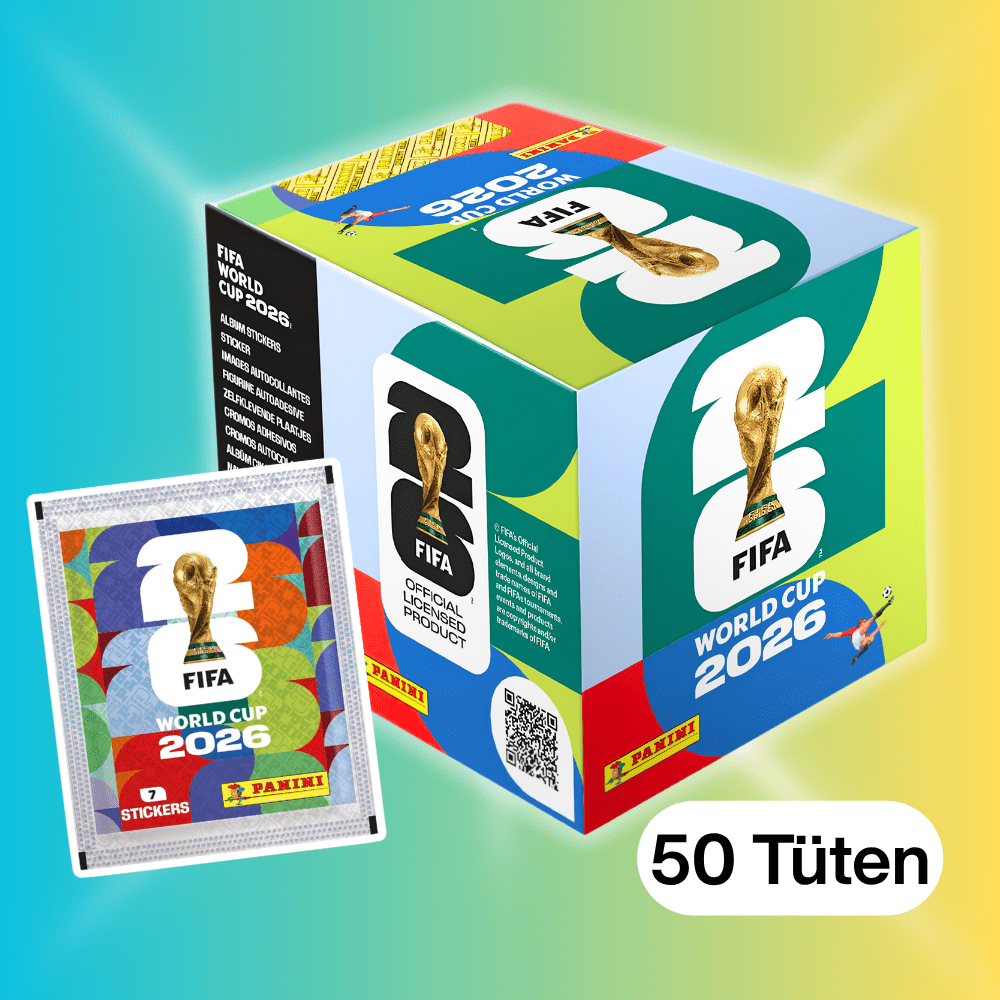 Expositor de pegatinas Panini Copa Mundial de la FIFA 2026 – 50 paquetes con un total de 350 pegatinas
