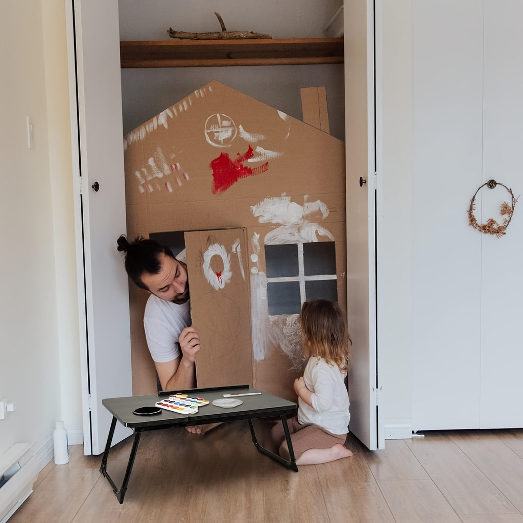 Mesa para cama/sofá portátil, bandeja para sofá, escritorio para el hogar, bandeja para desayuno con soporte para tazas, películas en la cama, marco para cama para portátil, mesa para cama con patas plegables artículos para el hogar.