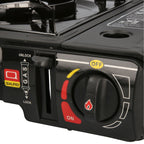 ZMC Estufa de Camping de 1 Quemador 2.2 kW con Encendido Piezoeléctrico, Adaptador para GLP y Estuche de Transporte – Estufa Portátil de Acero Inoxidable para Camping, Exteriores, Jardín, Balcón y Cocina de Emergencia en Interiores | Diseño Robusto, Contr