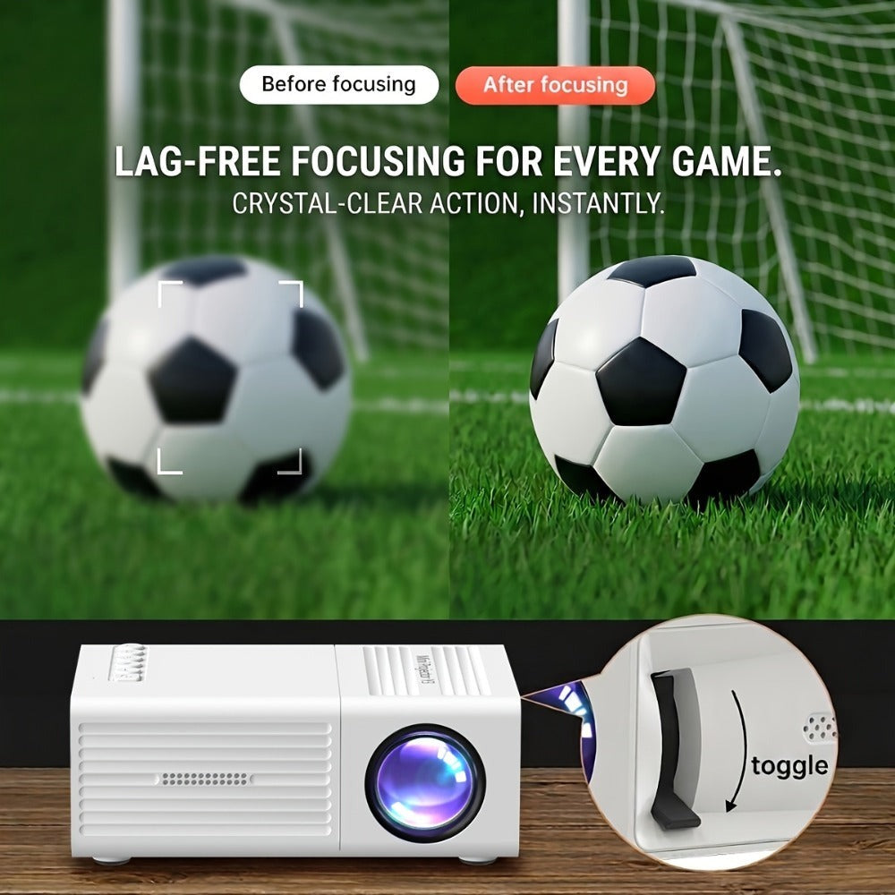 Proyector Portátil, Soporte 1080P, Conexión USB, Control Remoto - Compatible con Smartphones, Tablets, Laptops, TV Sticks y Unidades USB, Montaje de Escritorio, Pantalla LCD, Fuente de Alimentación, Control de Botones, Entrada HDTV, Resolución Local 720P
