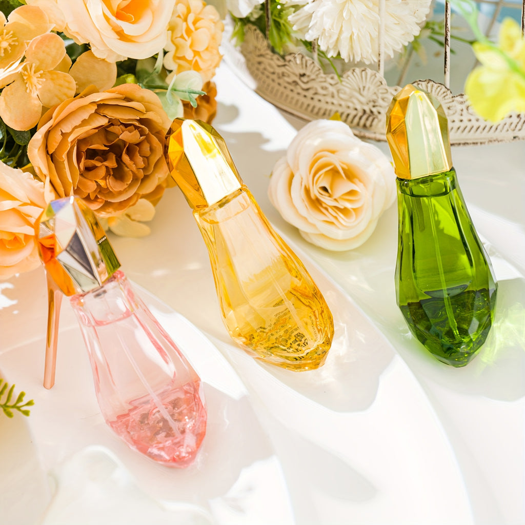 Set de Regalo de Perfumes para Mujer: 3 Eau de Toilette de Tacón Alto, Rosa, Amarillo y Verde, con Fragancia Floral y Frutal, Romance Irresistible, Fragancia Duradera, Ideal para Elegancia Diaria y Momentos Especiales, 30ML X 3