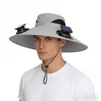 Sombrero con ventilador solar: con dos ventiladores desmontables, este sombrero de ala ancha ofrece velocidades de viento ajustables. Con una batería de larga duración, un diseño de malla transpirable y una correa de barbilla ajustable, es perfecto para s