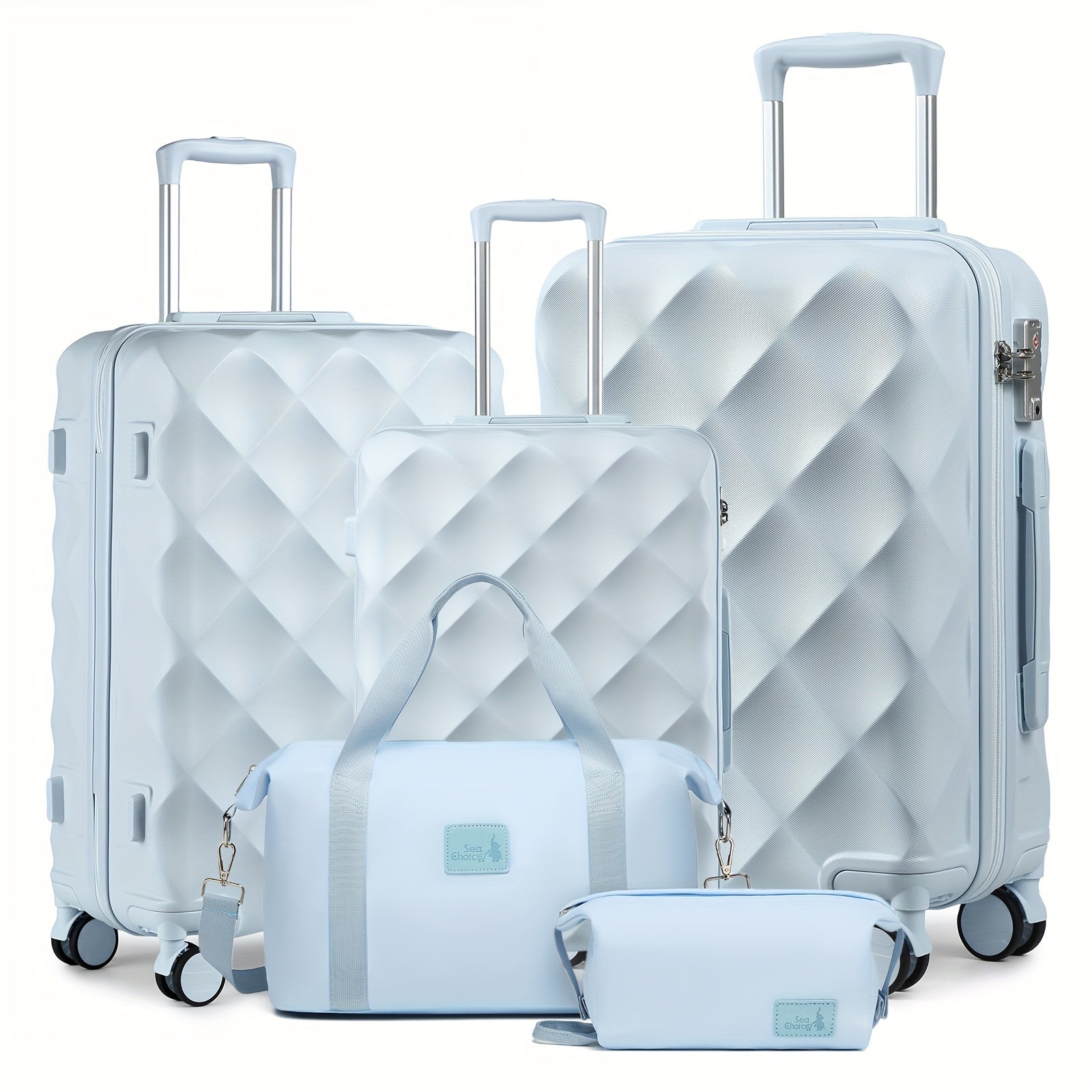 Sea Choice Juego de Equipaje 5 piezas Maletas de Viaje con Bolso de Cabina Ryanair 40X20X25 Juegos de Maletas Rígidas con Cerradura TSA 8 Ruedas Giratorias