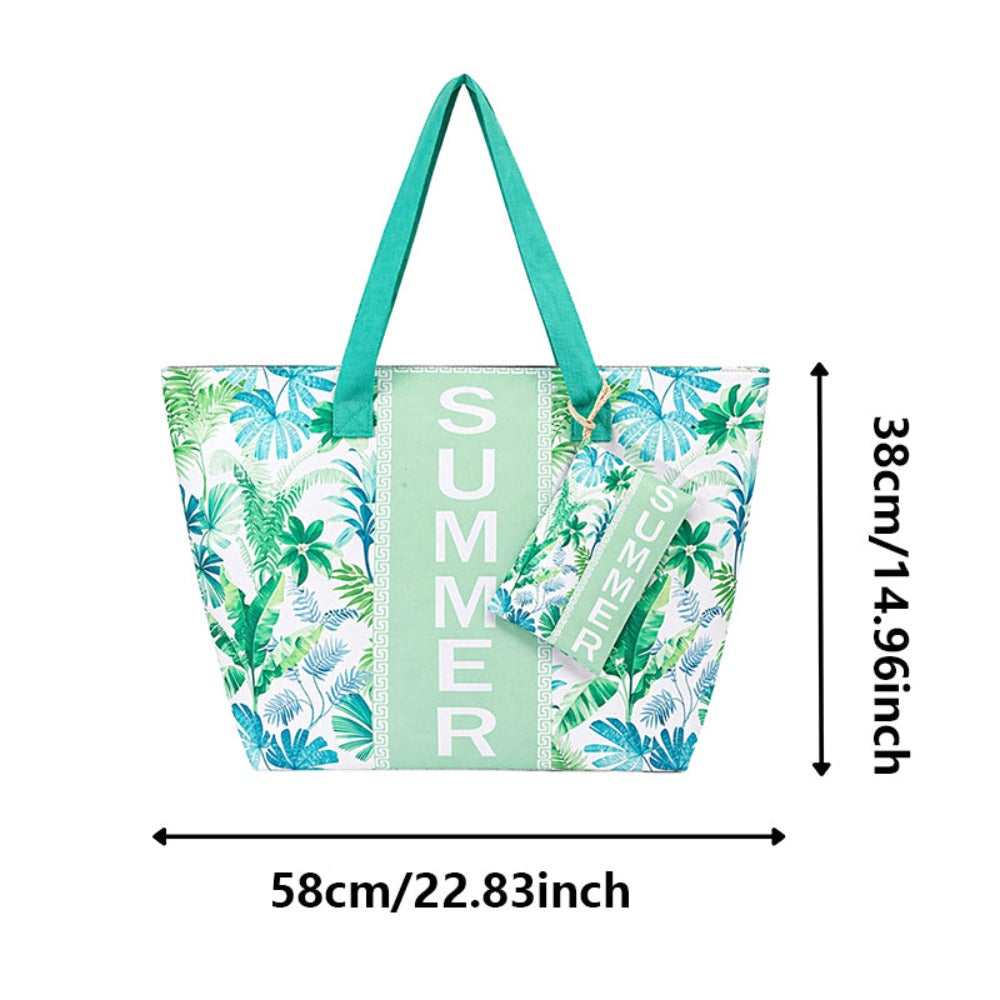 Bolso Tote de Playa con estampado veraniego, amplio y espacioso, bolso de gran capacidad para mujer, ideal para playa, piscina, viajes y uso diario