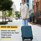 Maleta De Cabina Exclusiva Para Vuelos Europeos, Ideal Para Vacaciones De Verano Y Viajes A La Playa. Dimensiones Precisas De 55×40×20 Cm, Diseño Rígido Resistente Con 4 Ruedas Giratorias 360°, Tirador Telescópico Suave Y Cerradura De Seguridad. Ligera Y