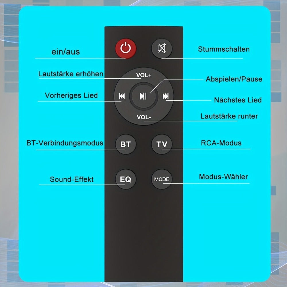 Barra de sonido inalámbrica con subwoofer y control remoto, sistema de cine en casa para TV, altavoces