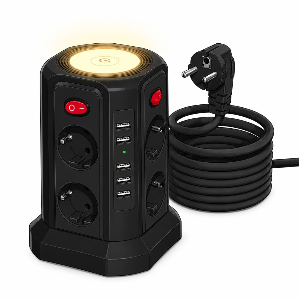 Regleta eléctrica con cable 3 m | Hogar oficina taller y dispositivos