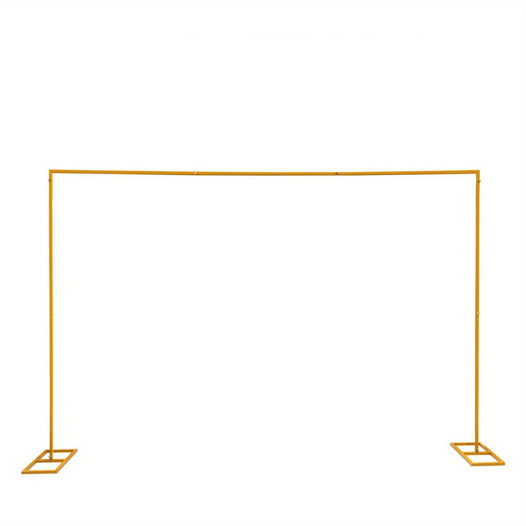 Arco de boda de metal de 3x3 m, soporte de fondo cuadrado ajustable en altura, soporte de arco de globo de metal rectangular para decoración de fondo de cabina de fotos de fiesta de cumpleaños de boda, arcos de boda amarillos para ceremonia, marco de cena