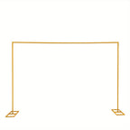 Arco de boda de metal de 3x3 m, soporte de fondo cuadrado ajustable en altura, soporte de arco de globo de metal rectangular para decoración de fondo de cabina de fotos de fiesta de cumpleaños de boda, arcos de boda amarillos para ceremonia, marco de cena