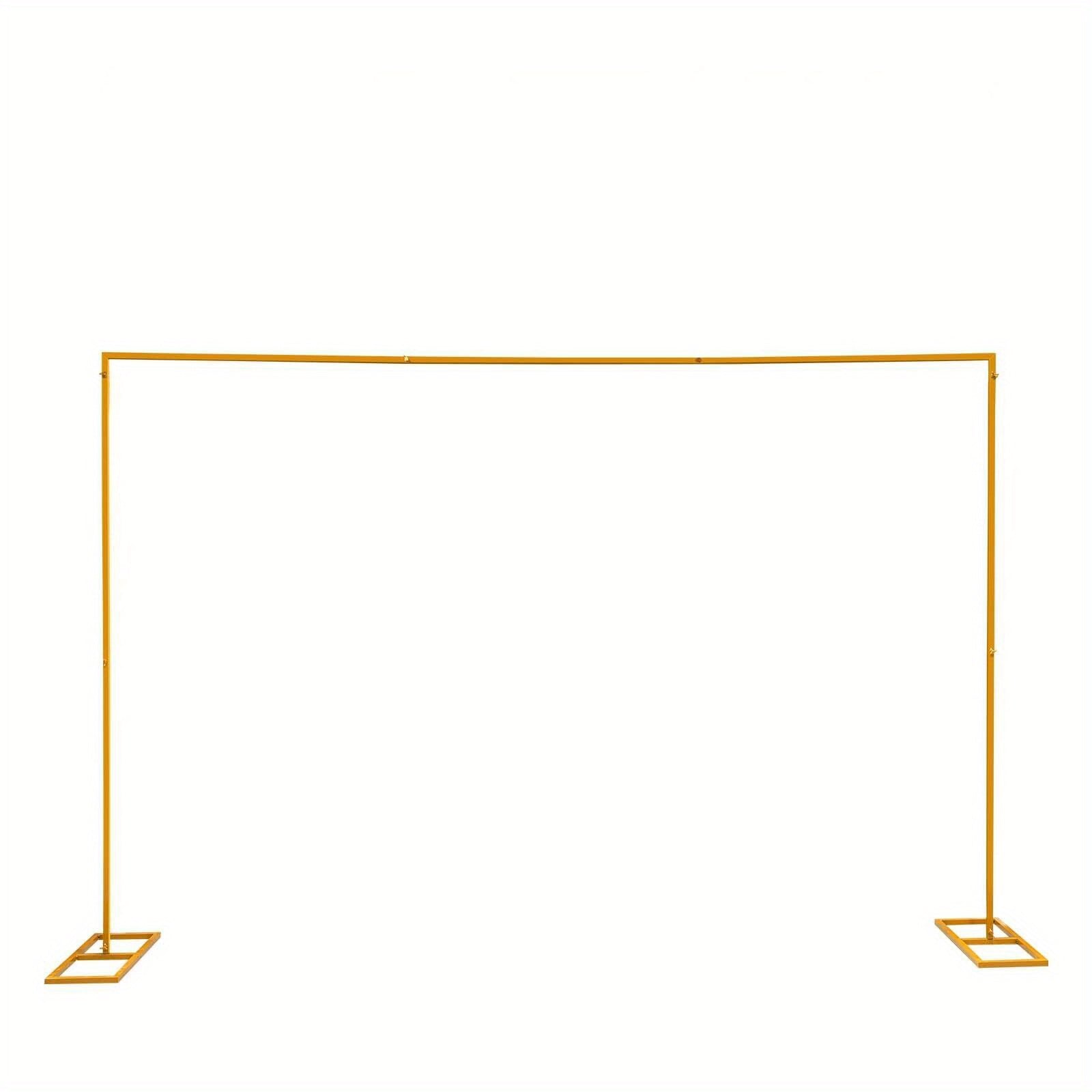 Arco de boda de metal de 3x3 m, soporte de fondo cuadrado ajustable en altura, soporte de arco de globo de metal rectangular para decoración de fondo de cabina de fotos de fiesta de cumpleaños de boda, arcos de boda amarillos para ceremonia, marco de cena