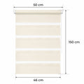Cortina Opaca Día y Noche - BEIGE - 32 Tamaños - BOJANEK DÍA & NOCHE - No Invade la Ventana, Instalación Sin Taladrar, Regulación por Cadena, Soportes Ajustables para Diferentes Grosores de Ventana, Diseño Moderno, Protección Contra la Luz y la Privacidad