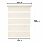 Cortina Opaca Día y Noche - BEIGE - 32 Tamaños - BOJANEK DÍA & NOCHE - No Invade la Ventana, Instalación Sin Taladrar, Regulación por Cadena, Soportes Ajustables para Diferentes Grosores de Ventana, Diseño Moderno, Protección Contra la Luz y la Privacidad