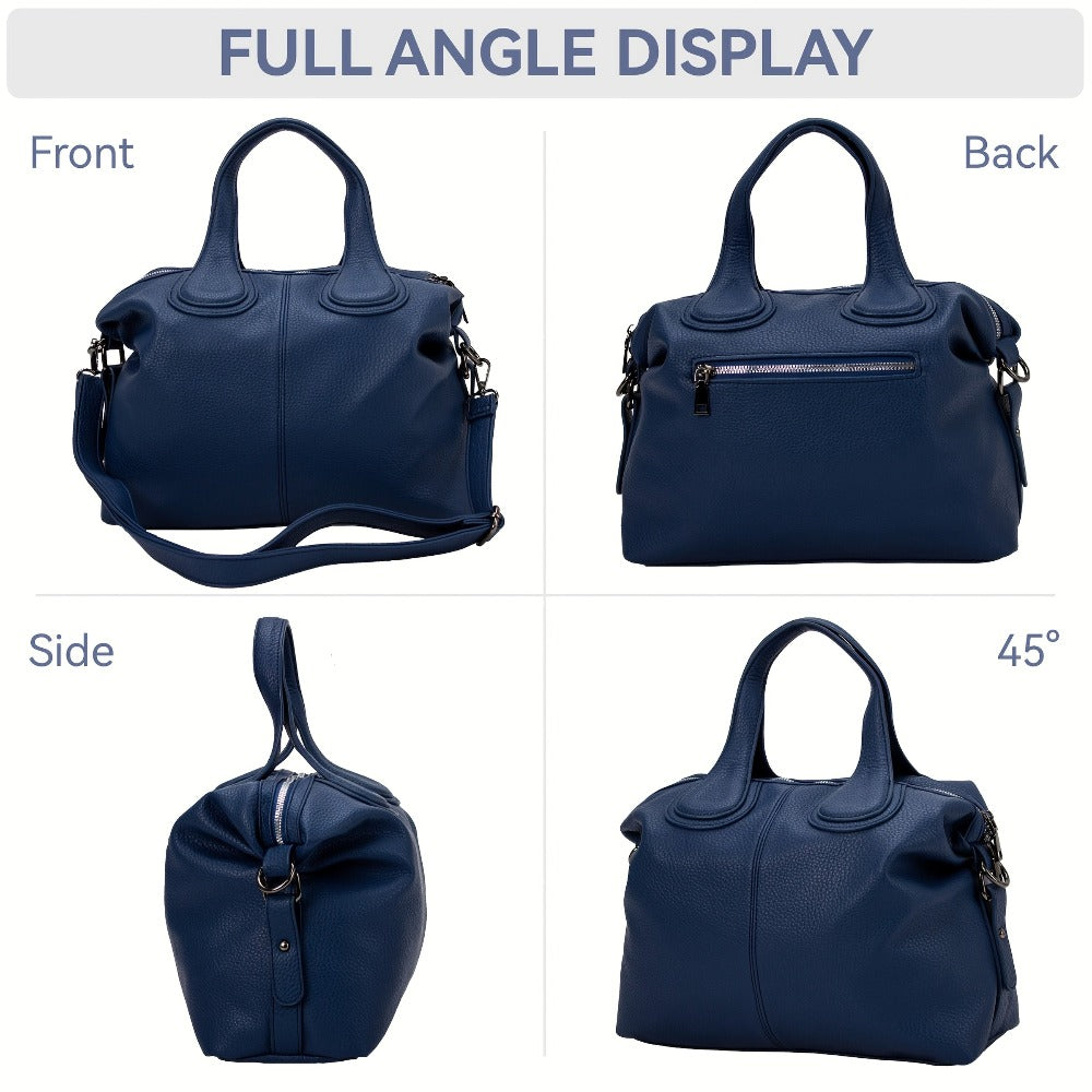 Bolso de Hombro Tote Suave y Cómodo de Color Sólido, Bolso de Uso Diario y Combinable para Mujeres