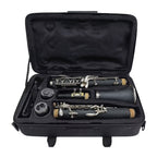 Siemonic Clarinete en Si bemol de 17 llaves, juego de clarinete chapado en níquel con estuche, kit de clarinete para principiantes con kit de limpieza y adicionales, instrumento de viento para práctica, interpretación y uso musical