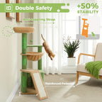 Árbol para Gatos de Interior PAWZ con Gran Apartamento, 1 Tablero de Sisal, 3 Postes Rascadores, Torre Rascadora para Gatos con Hamaca Grande y Percha de 90cm