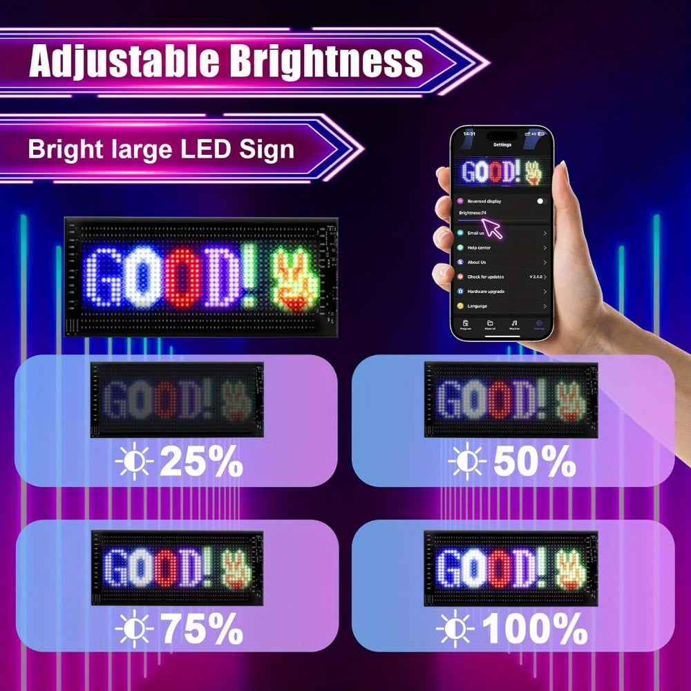 Pantalla de luz LED inteligente de píxeles programable, luces de píxeles USB que se pueden controlar a través de una aplicación, perfectas para crear animaciones de texto, adecuadas para la decoración del hogar, proyectos artísticos, espacios de juegos y