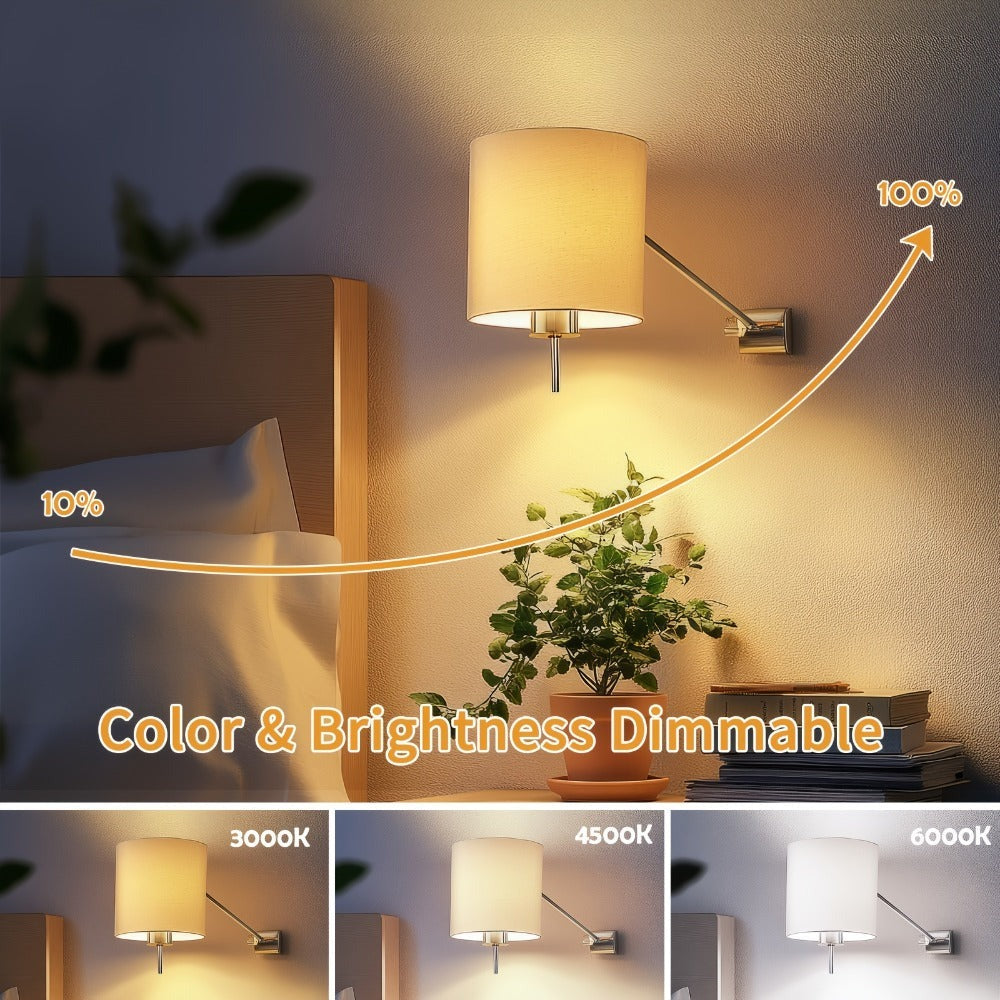 Kimjo E27 Fuente de Iluminación Recargable con Batería - Fuente Recargable con Control Remoto E27 7W - Fuente de Luz con Batería USB 3 Colores Regulable con Función de Temporizador - Luz de Emergencia con Control Táctil