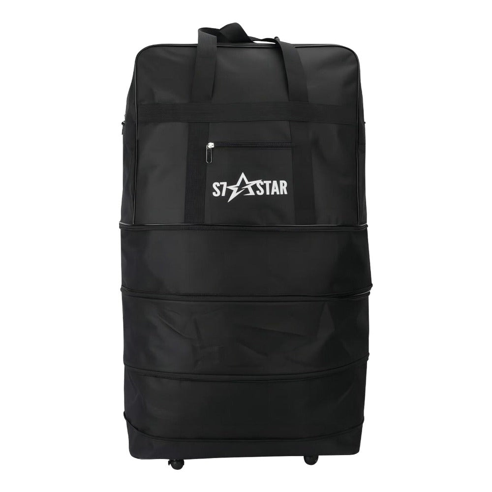 Bolsa de nylon tipo duffel de Base 100 litros con múltiples bolsillos con cremallera, liviana y duradera, capacidad de peso de 50 libras, color negro, 36 x 22 x 12.5 pulgadas